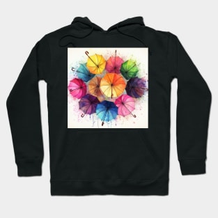 Psychedelic looking abstract illustration of umbrellas Hoodie